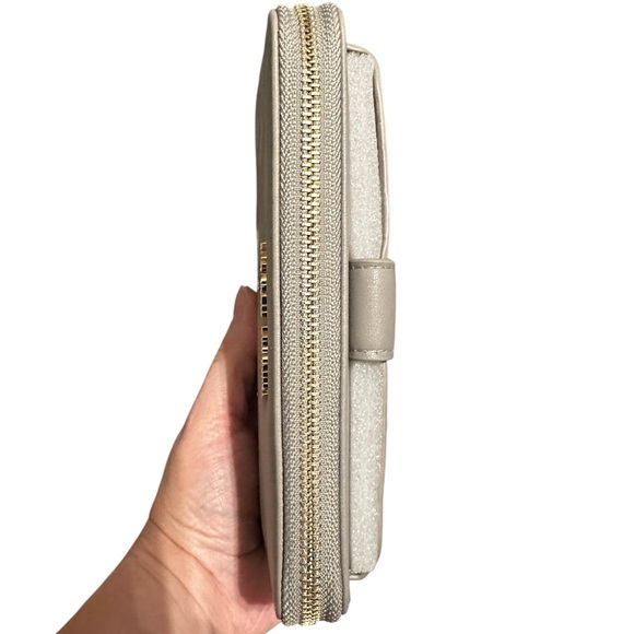 Badgley Mischka Taupe Studded Wristlet Wallet - Picture 3 of 6